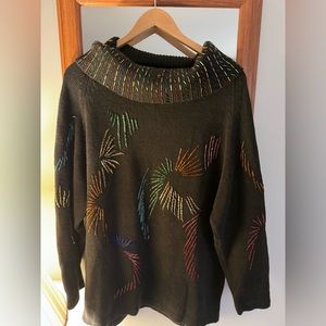 1990's Vintage NWT "Chelsea Way" Turtle Neck Bead Embellished Sweater